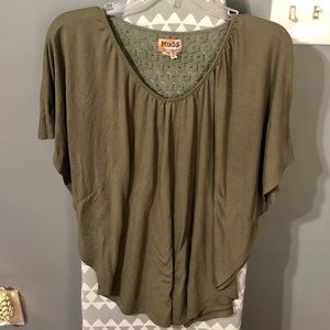 Mudd Olive Peasant Top